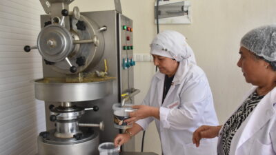 Afyonkarahisar'ın Başmakçı ilçesinde kooperatif bünyesinde çalışan kadınlar, ürettikleri doğal tahin