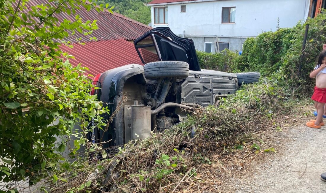 Sinop'un Ayancık ilçesinde, sürücüsünün el frenini çekmeyi unutması sonucu kontrolden