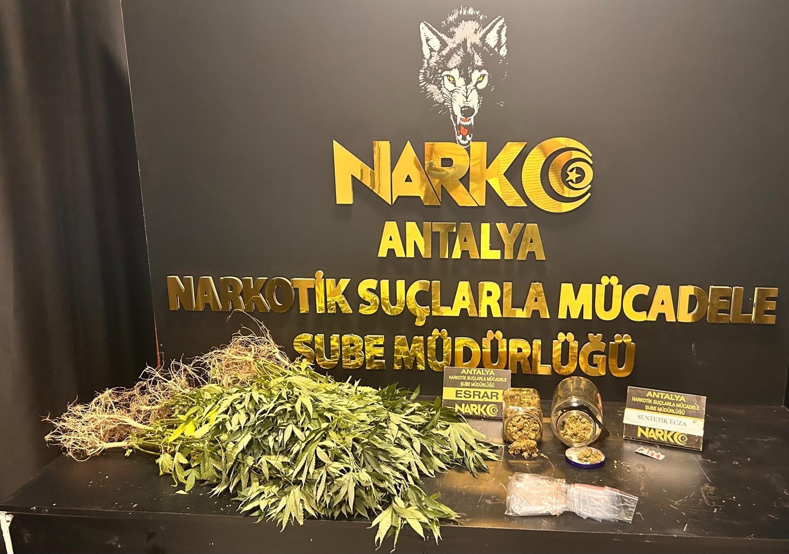 Antalya'da narkotik ekiplerinin son bir hafta içinde düzenlediği geniş çaplı