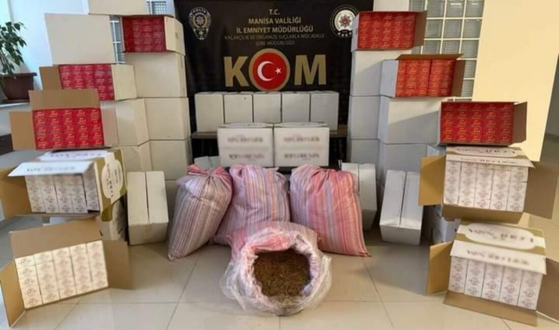 Manisa'nın Turgutlu ilçesinde emniyet güçlerince düzenlenen operasyonda, yasa dışı tütün