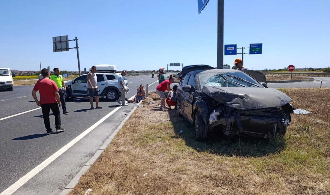Tekirdağ'ın Saray ilçesinde, sürücü hatası nedeniyle meydana geldiği iddia edilen