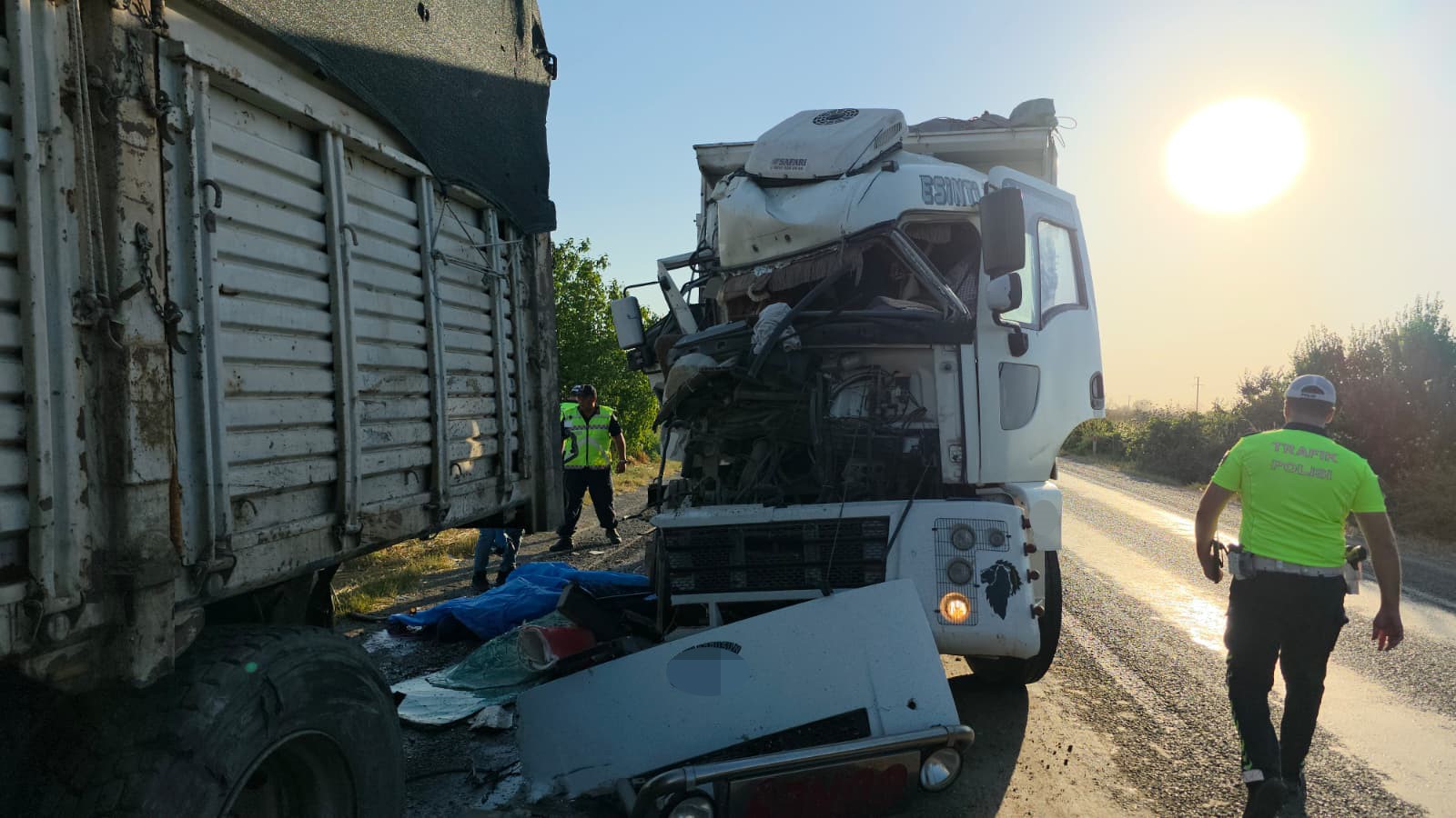 İzmir'in Tire ilçesinde, seyir halindeyken arıza yapan kamyonunu kontrol etmek