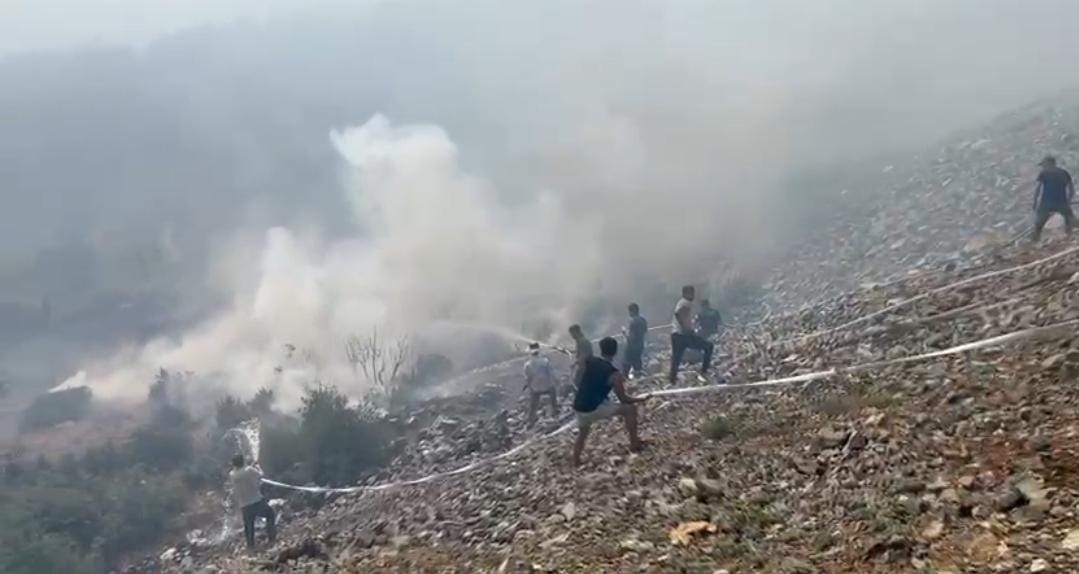 Bursa'nın Harmancık ile Orhaneli ilçeleri arasındaki ormanlık alanda öğle saatlerinde