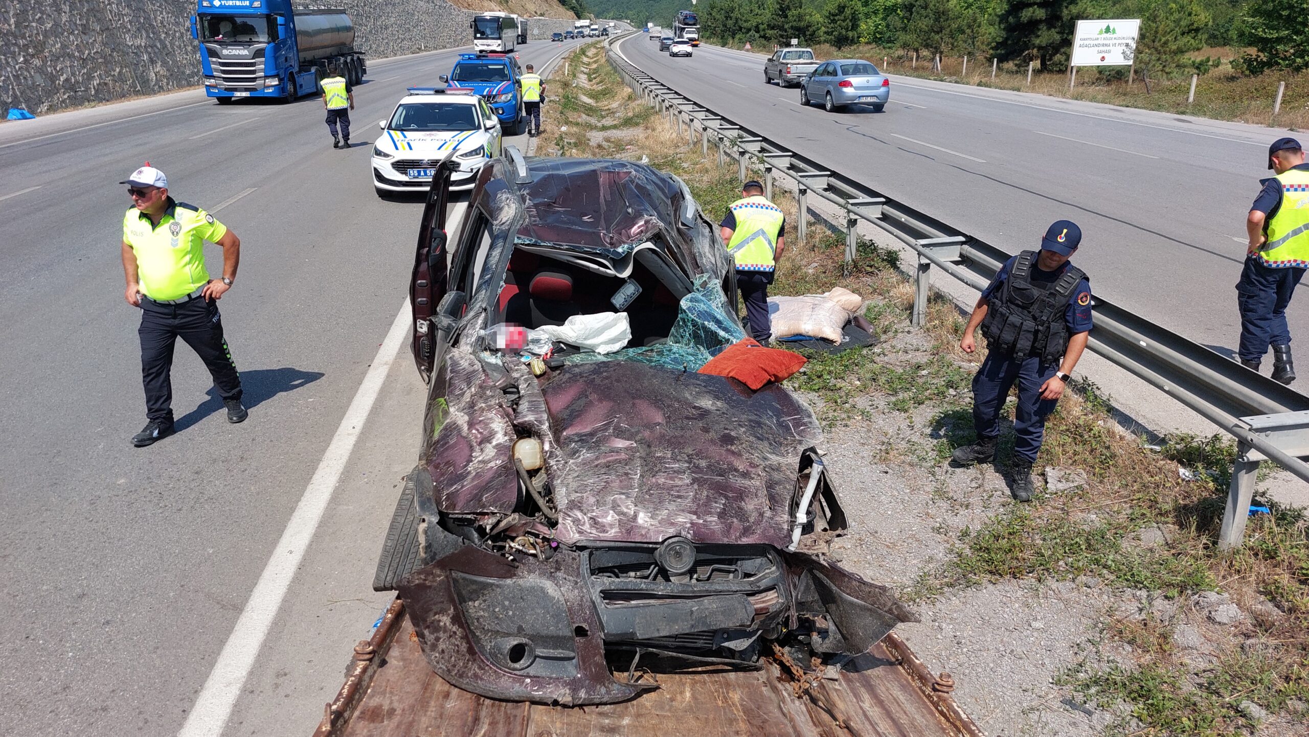 Samsun'da meydana gelen elim bir trafik kazasında, İstanbul'dan Giresun istikametine