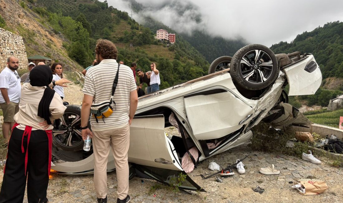Giresun'un Dereli ilçesindeki turistik Göksu Travertenleri'nde meydana gelen olayda, sürücüsünün