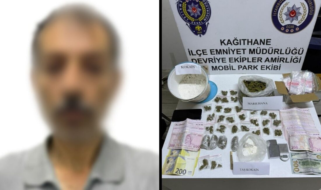 İstanbul Kağıthane’de, bir şüphelinin uyuşturucu madde ticareti yaptığı belirlenmesi üzerine