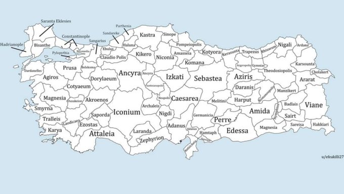   Türkiye topraklarında yer alan birçok şehir, Roma ve Bizans