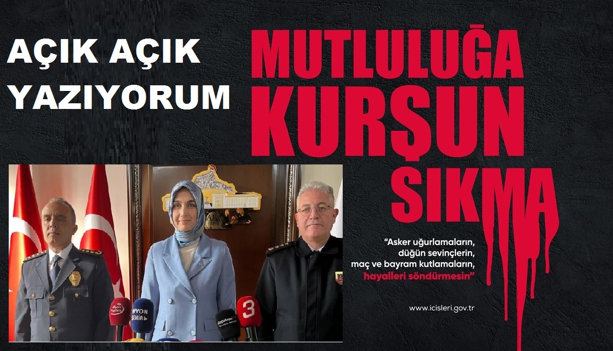 Benden söylemesi çünkü Afyonkarahisar Valisi Doç. Dr. Kübra Güran Yiğitbaşı’nın