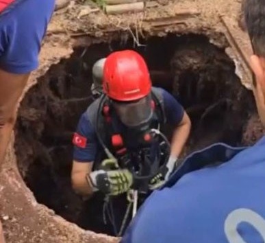 Osmaniye'de, 18 metre derinliğindeki kullanılmayan bir su kuyusuna düşen yavru