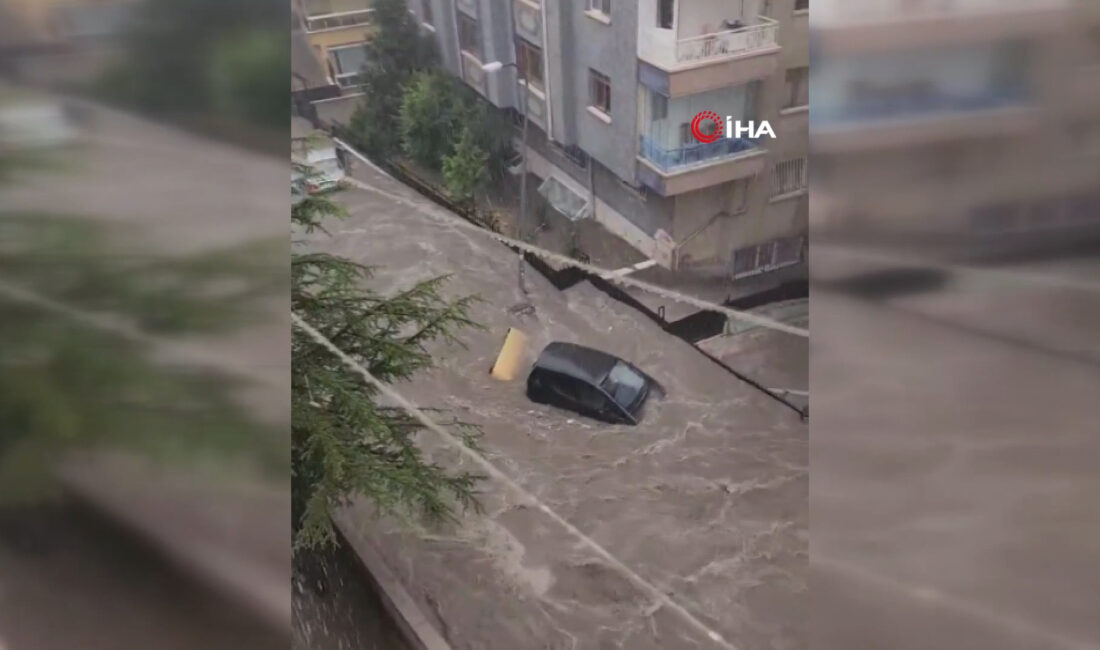 Başkent Ankara'da etkili olan şiddetli sağanak yağış, kent genelinde olumsuzluklara