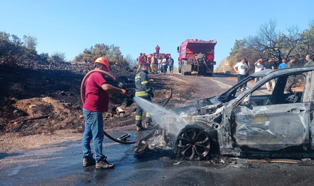Muğla'nın Milas ilçesinde, otomobilde çıkıp ormanlık alana sıçrayan yangın söndürüldü.