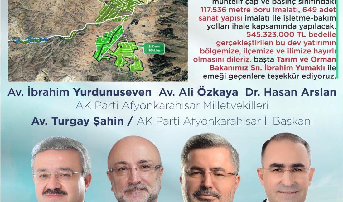 Çay Ovası’na 545 Milyon TL’lik dev yatırım TBMM Başkanlık Divanı