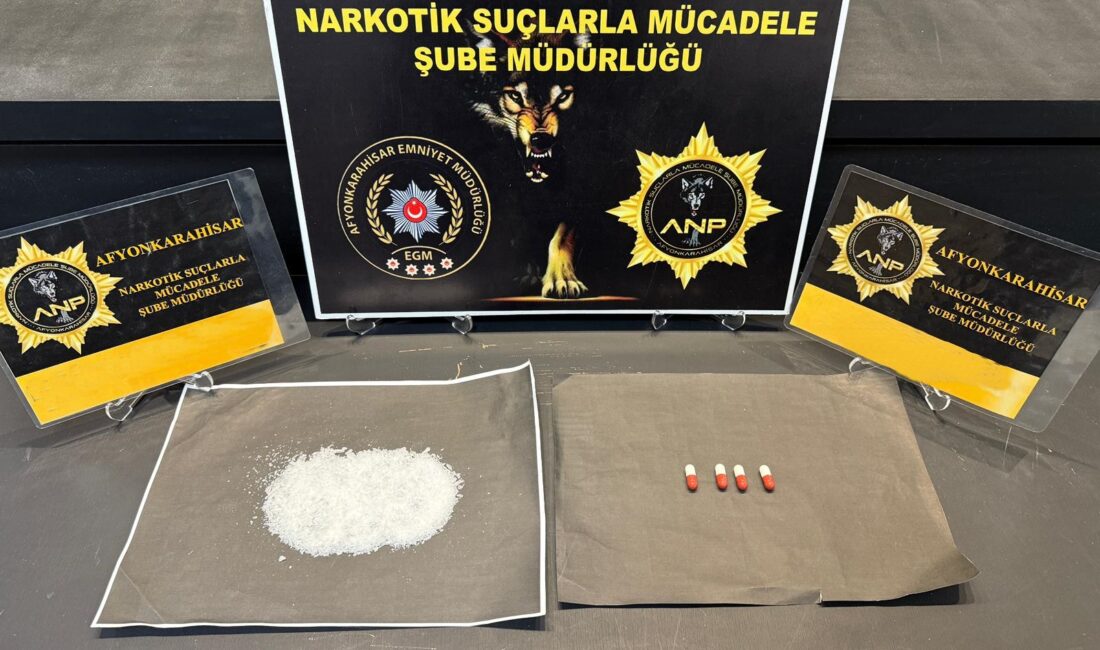 Afyonkarahisar İl Emniyet Müdürlüğü ekipleri, uyuşturucu ile mücadele kapsamında Bolvadin