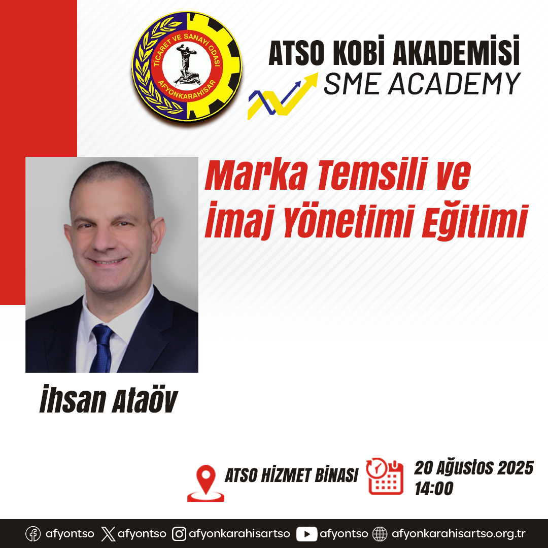 Afyonkarahisar Ticaret ve Sanayi Odası (ATSO) KOBİ Akademisi eğitim takvimi