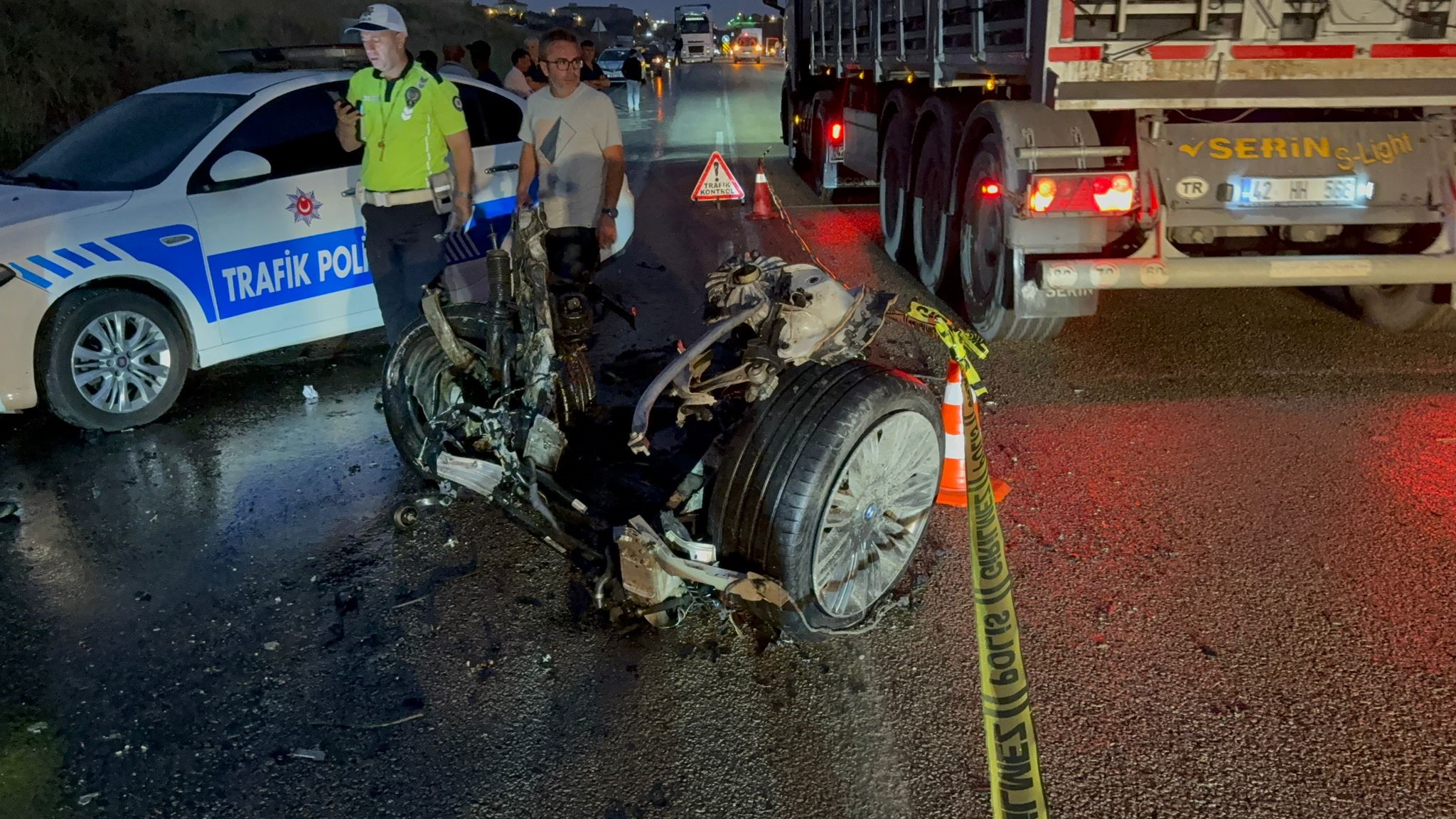 Ankara'nın Polatlı ilçesinde meydana gelen elim bir trafik kazasında, kontrolden