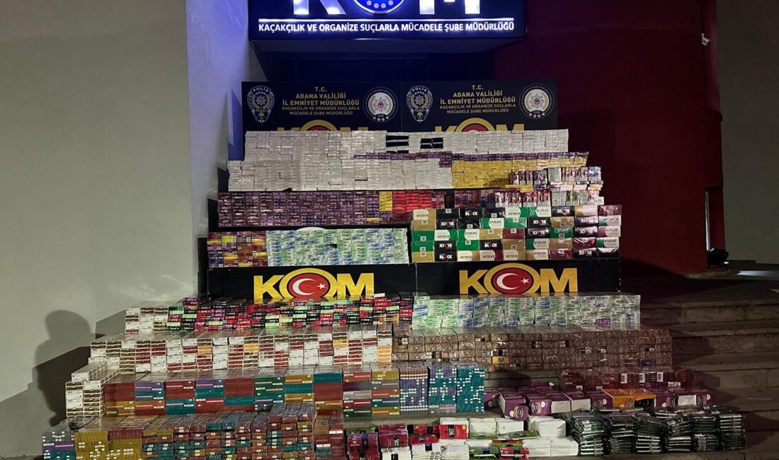 Adana'da emniyet birimlerince düzenlenen operasyonda, saman yüklü bir tırın içerisinde