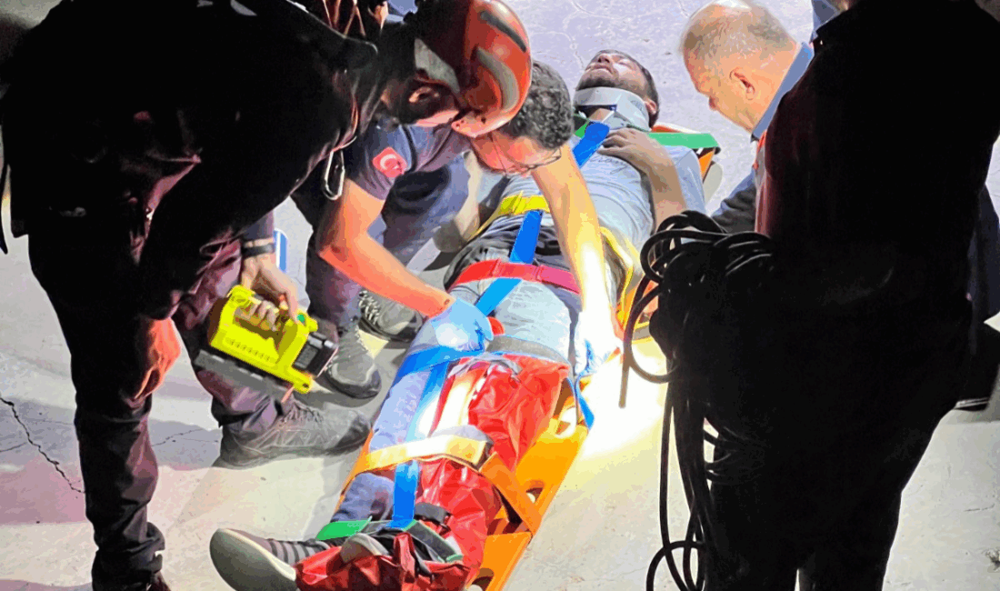 Burdur'da bir barajın kenarında dengesini kaybederek yüksekten düşen bir şahıs