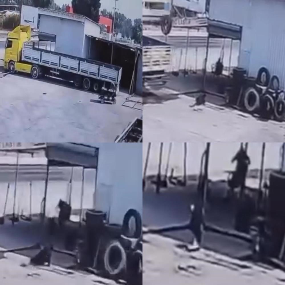 Mersin'de bir tamir atölyesinde yaşanan elim kazada, tırın altında kalarak