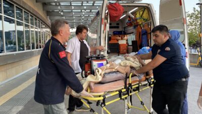 Çorum’un Alaca ilçesinde meydana gelen trafik kazasında, refüje çarpan motosiklet