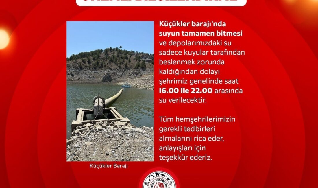 Uşak'ta, şehre içme suyu temin eden barajların tamamen kuruması nedeniyle
