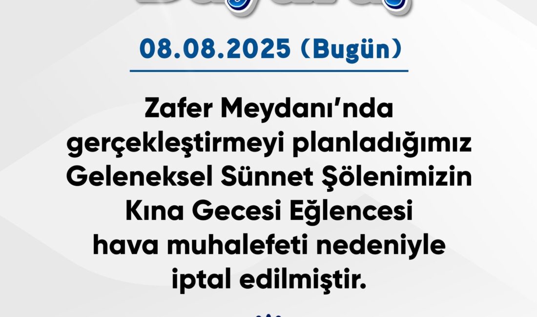 Afyonkarahisar Zafer Meydanı’nda gerçekleştirilmesi planlanan Geleneksel Sünnet Şöleni kapsamındaki kına