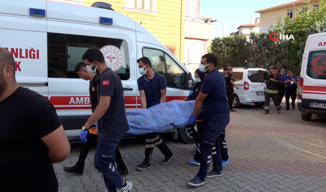 Konya'da bir ikametten gelen kötü koku ihbarı üzerine harekete geçen
