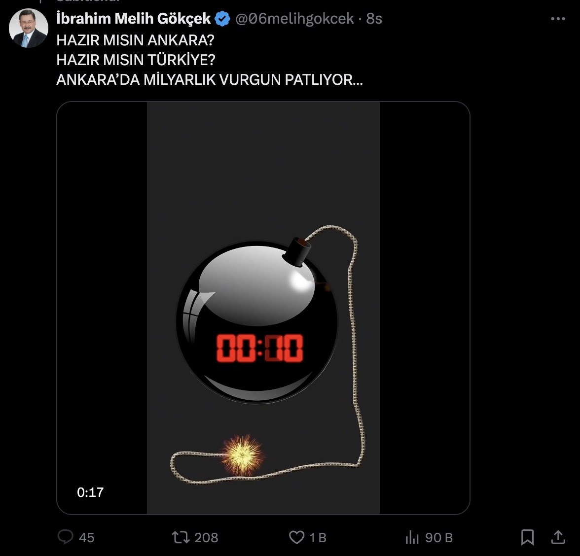 Eski Ankara Büyükşehir Belediye Başkanı Melih Gökçek, ABB’ye yönelik düzenlenen
