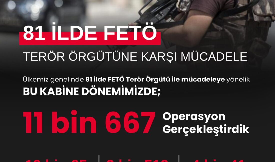 İçişleri Bakanı Ali Yerlikaya, FETÖ’ye yönelik yürütülen operasyonlara ilişkin sosyal