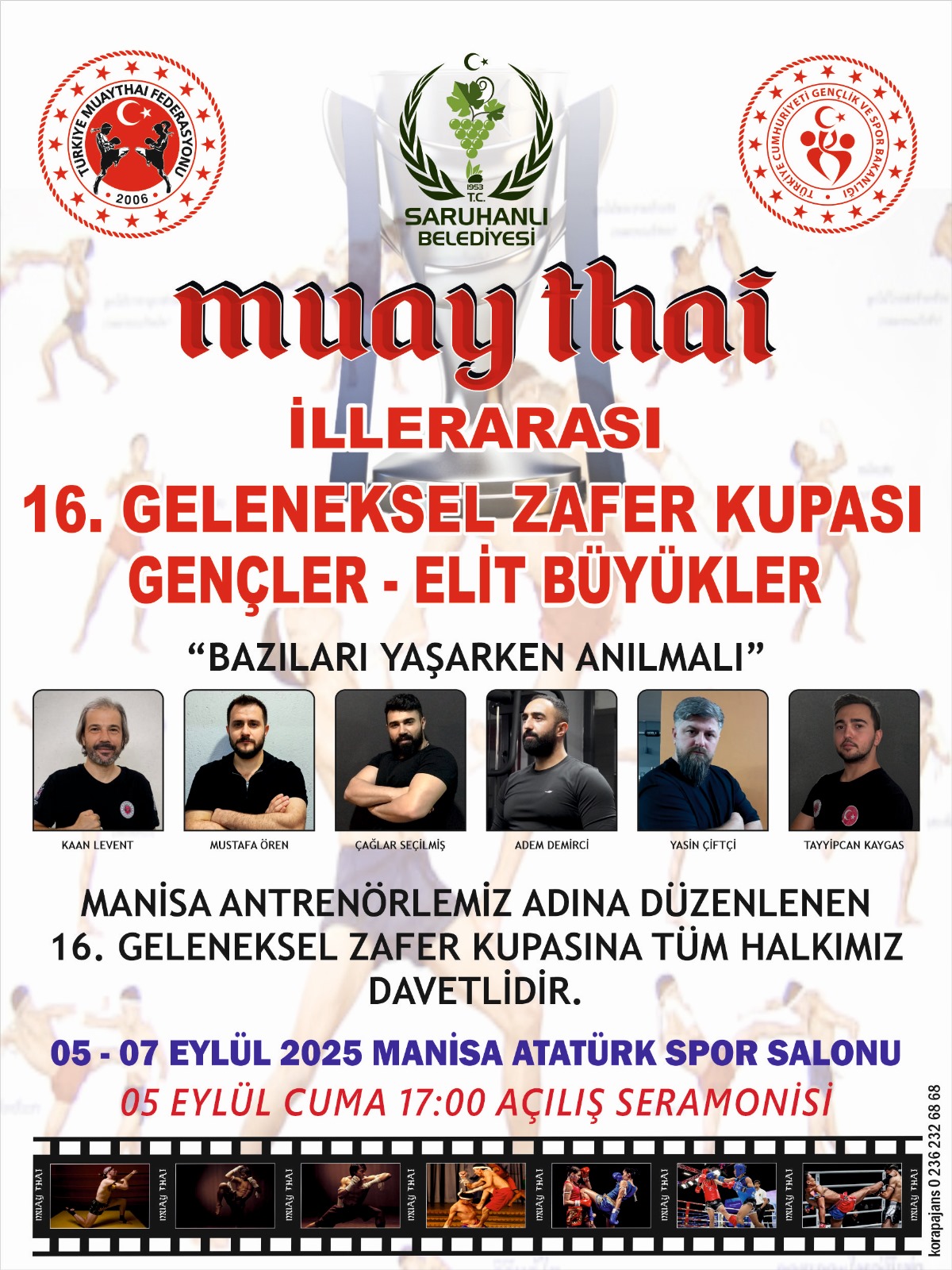 Manisa, 5-7 Eylül 2025 tarihleri arasında düzenlenecek 16. Geleneksel Muaythai