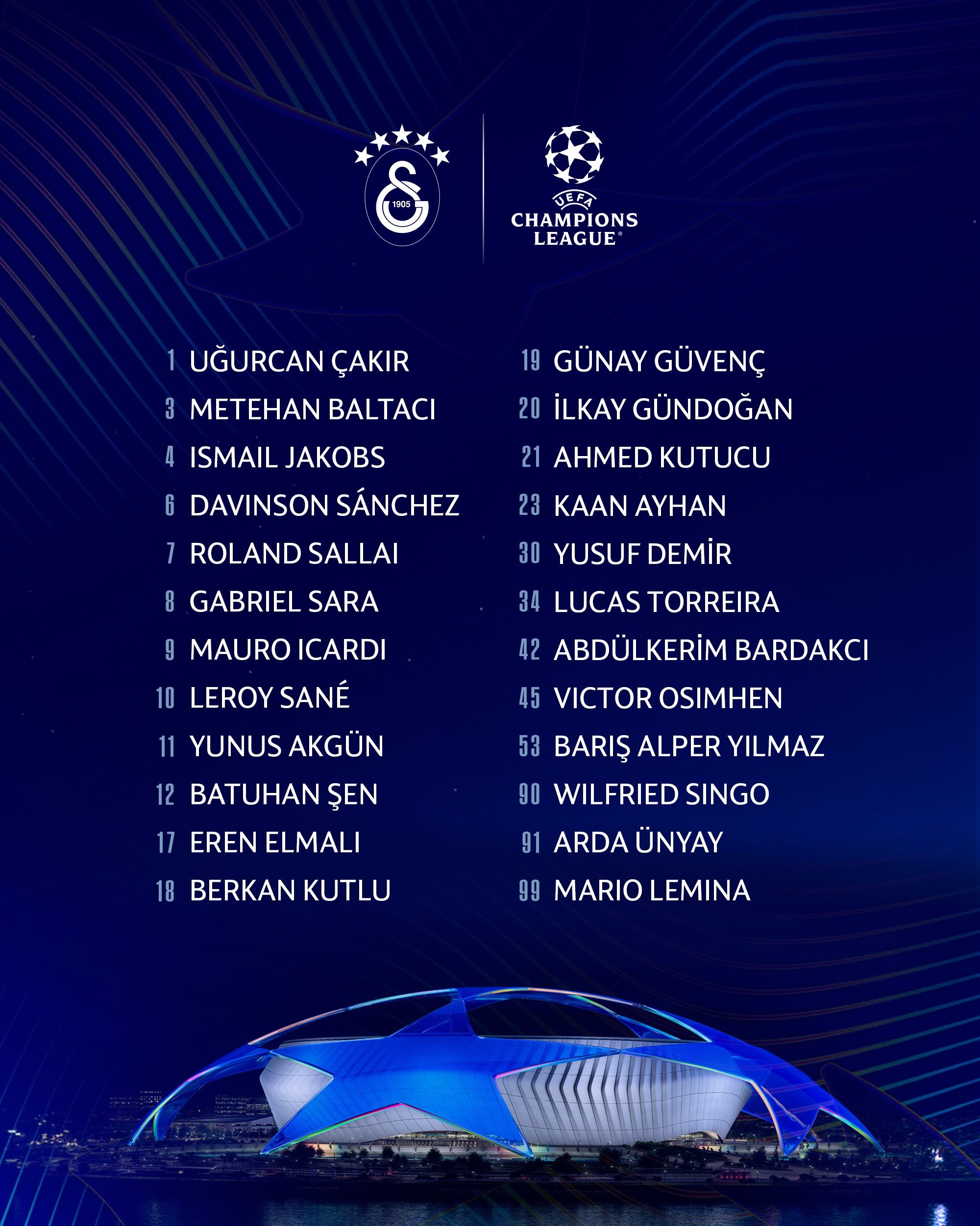 Galatasaray, bu sezon mücadele edeceği UEFA Şampiyonlar Ligi için resmi
