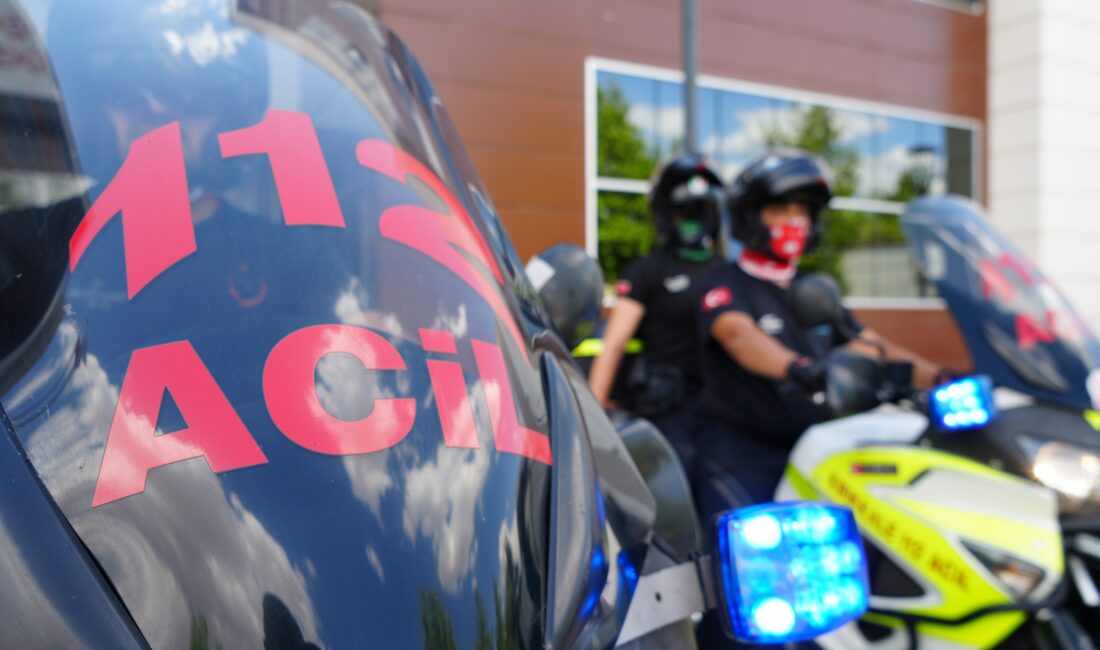 Kırıkkale’de 112 motosiklet ambulans ekipleri, dar sokaklar ve yoğun bölgelerde