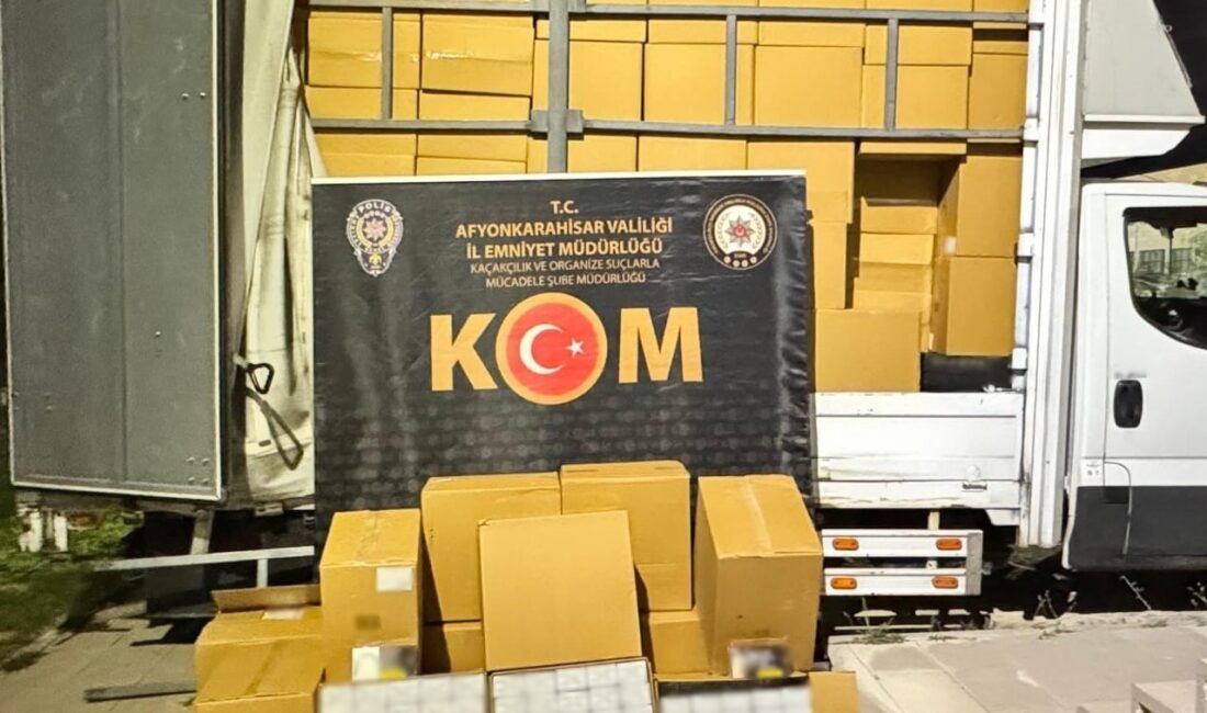 Afyonkarahisar yine başarılı bir operasyona imza attı! Afyonkarahisar’da polis tarafından gerçekleştirilen operasyonda 3 milyon 350 bin adet