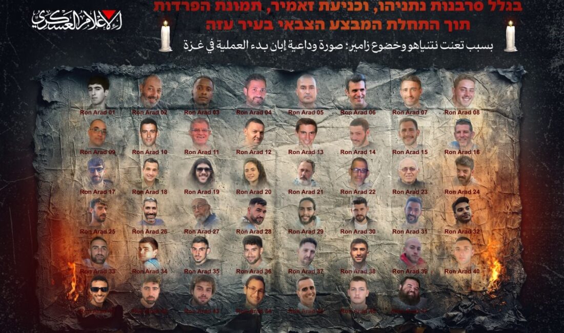 Hamas’ın askeri kanadı İzzeddin el-Kassam Tugayları, Gazze'deki 47 esirin fotoğrafını