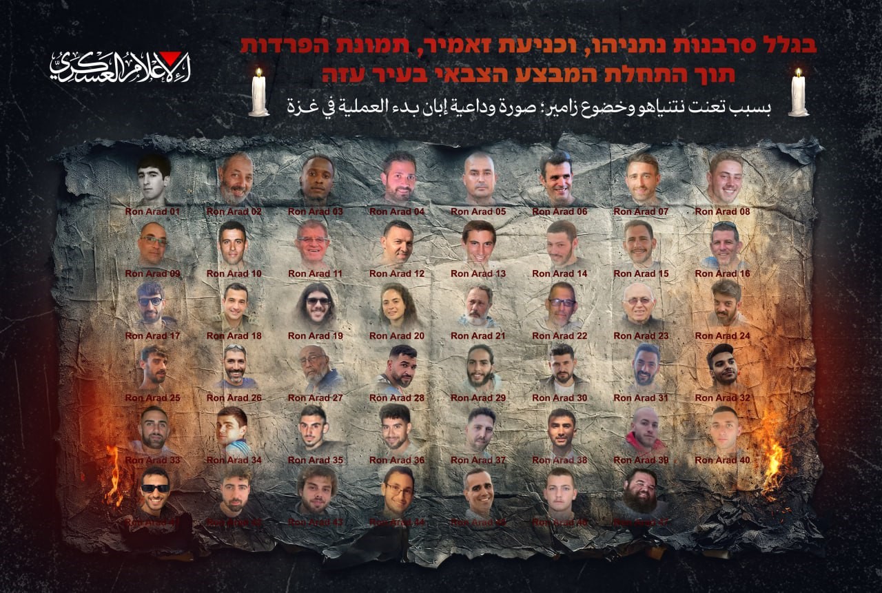 Hamas’ın askeri kanadı İzzeddin el-Kassam Tugayları, Gazze'deki 47 esirin fotoğrafını
