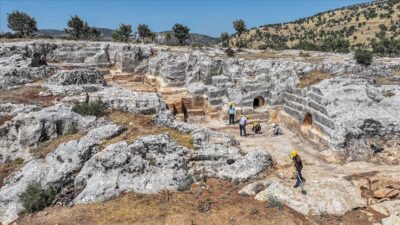 Diyarbakır'ın Kulp ilçesinde, daha önce taş ocağı olarak kullanılan antik