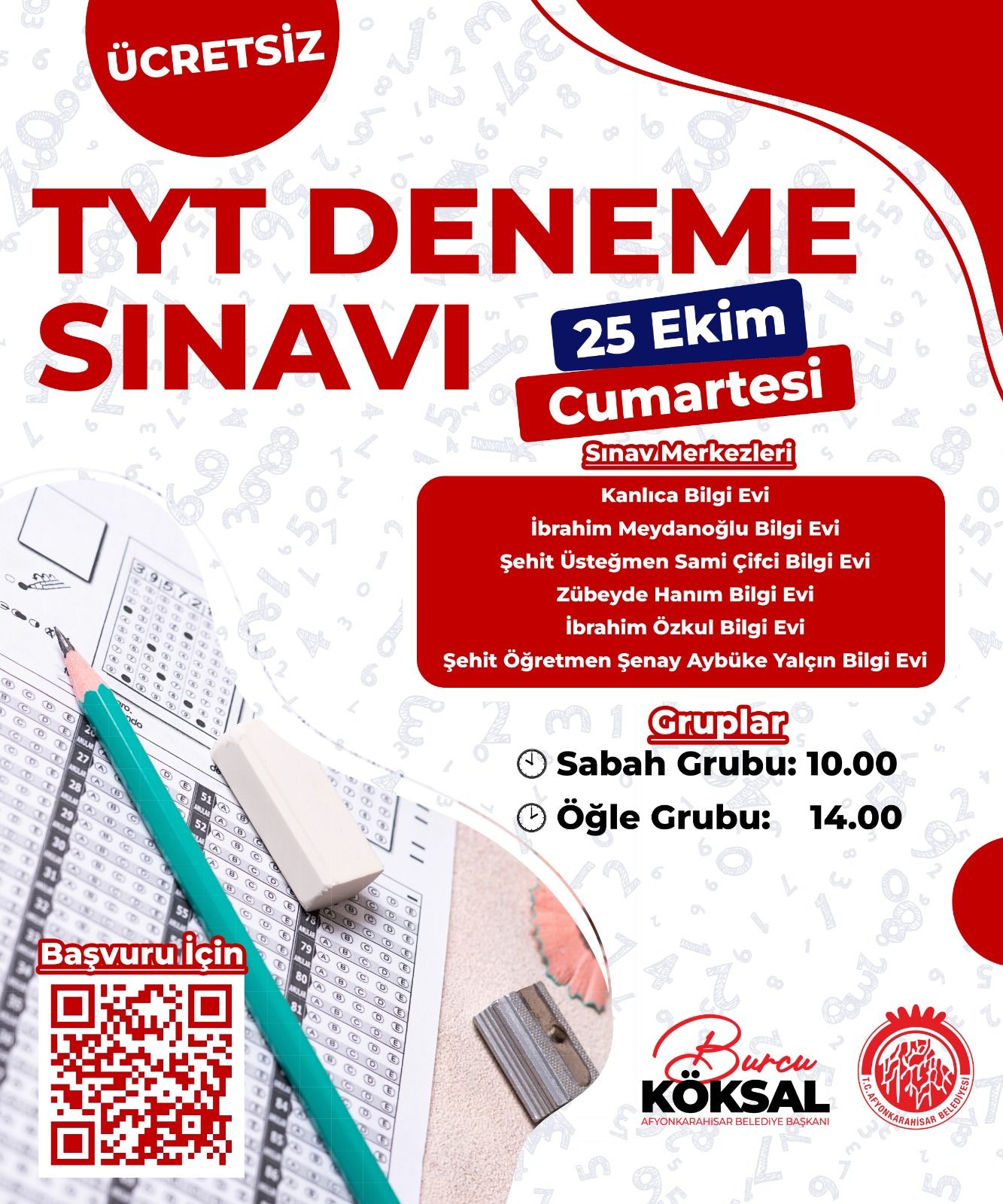 Afyonkarahisar Belediyesi, LGS ve YKS’ye hazırlanan öğrenciler için ücretsiz deneme