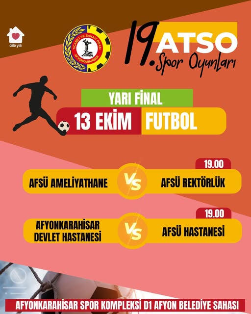 19. ATSO Spor Oyunları futbolda heyecan dorukta. Bu yılki turnuvada