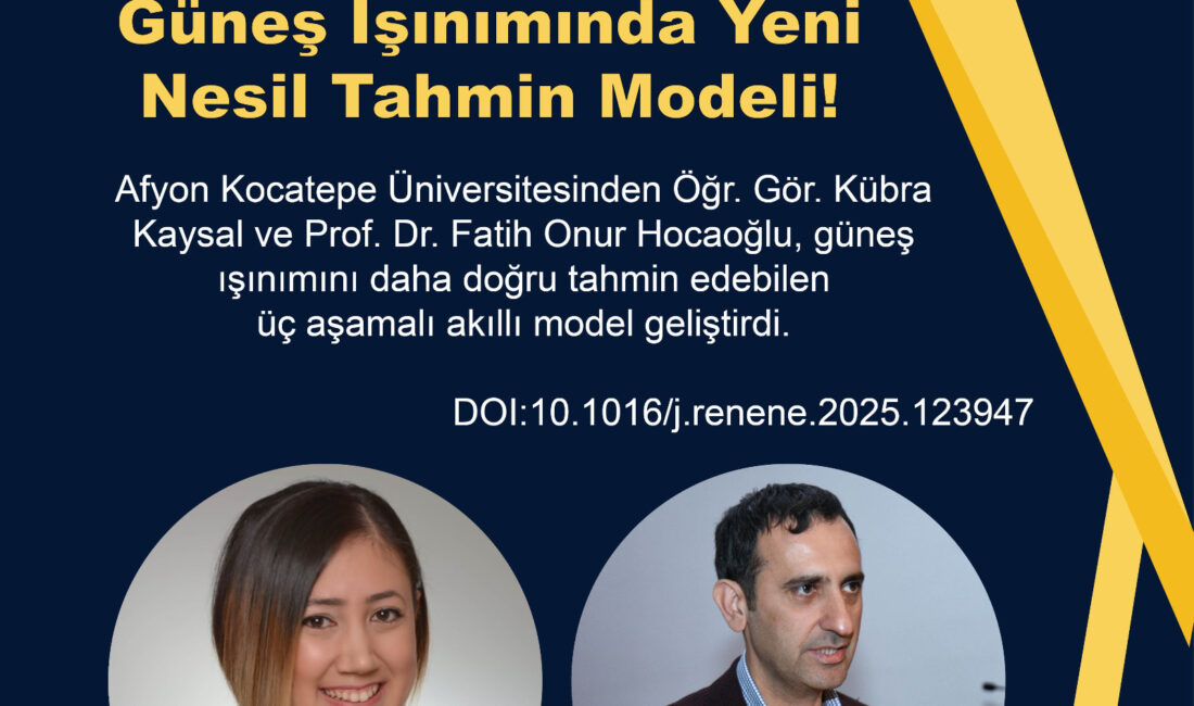 AKÜ’lü bilim insanlarından üç aşamalı akıllı tahmin modeli Afyon Kocatepe Üniversitesi (AKÜ) akademisyenleri Öğr. Gör. Kübra Kaysal ve