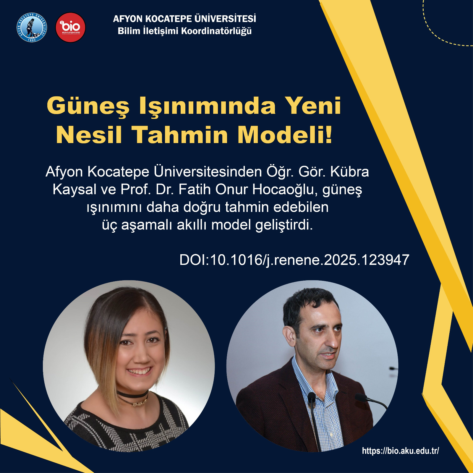 Afyon Kocatepe Üniversitesi (AKÜ) akademisyenleri Öğr. Gör. Kübra Kaysal ve