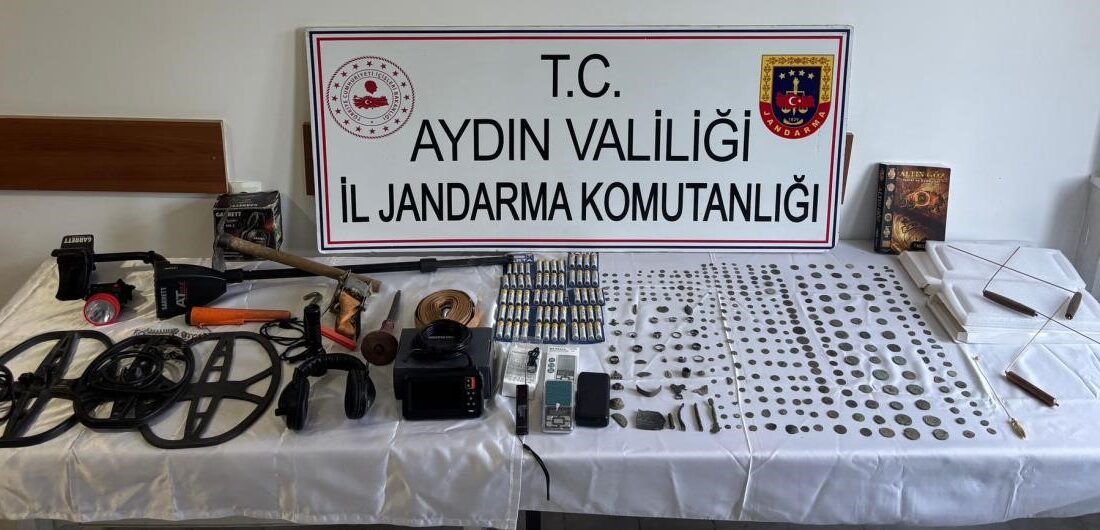 Aydın Bozdoğan’da düzenlenen operasyonda Bizans ve Roma dönemlerine ait çok