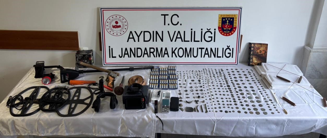 Aydın Bozdoğan’da düzenlenen operasyonda Bizans ve Roma dönemlerine ait çok