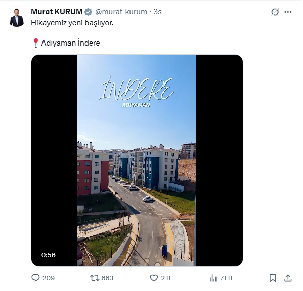 ÇEVRE, Şehircilik ve İklim Değişikliği Bakanı Murat Kurum, depremin ardından