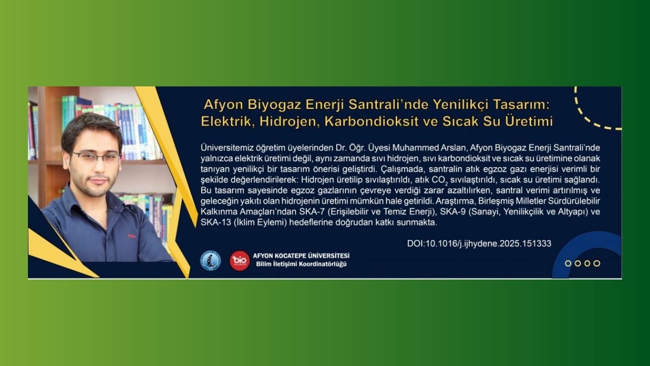 Afyonkarahisar’da geliştirilen bir sistem ile Biyogaz Enerji Santrallerinde yalnızca elektrik