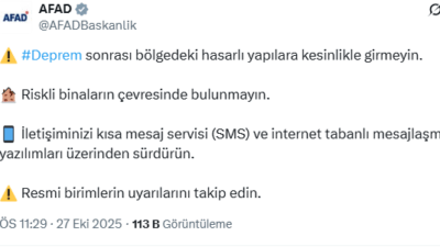 Afet ve Acil Durum Yönetimi Başkanlığı (AFAD) resmi sosyal medya