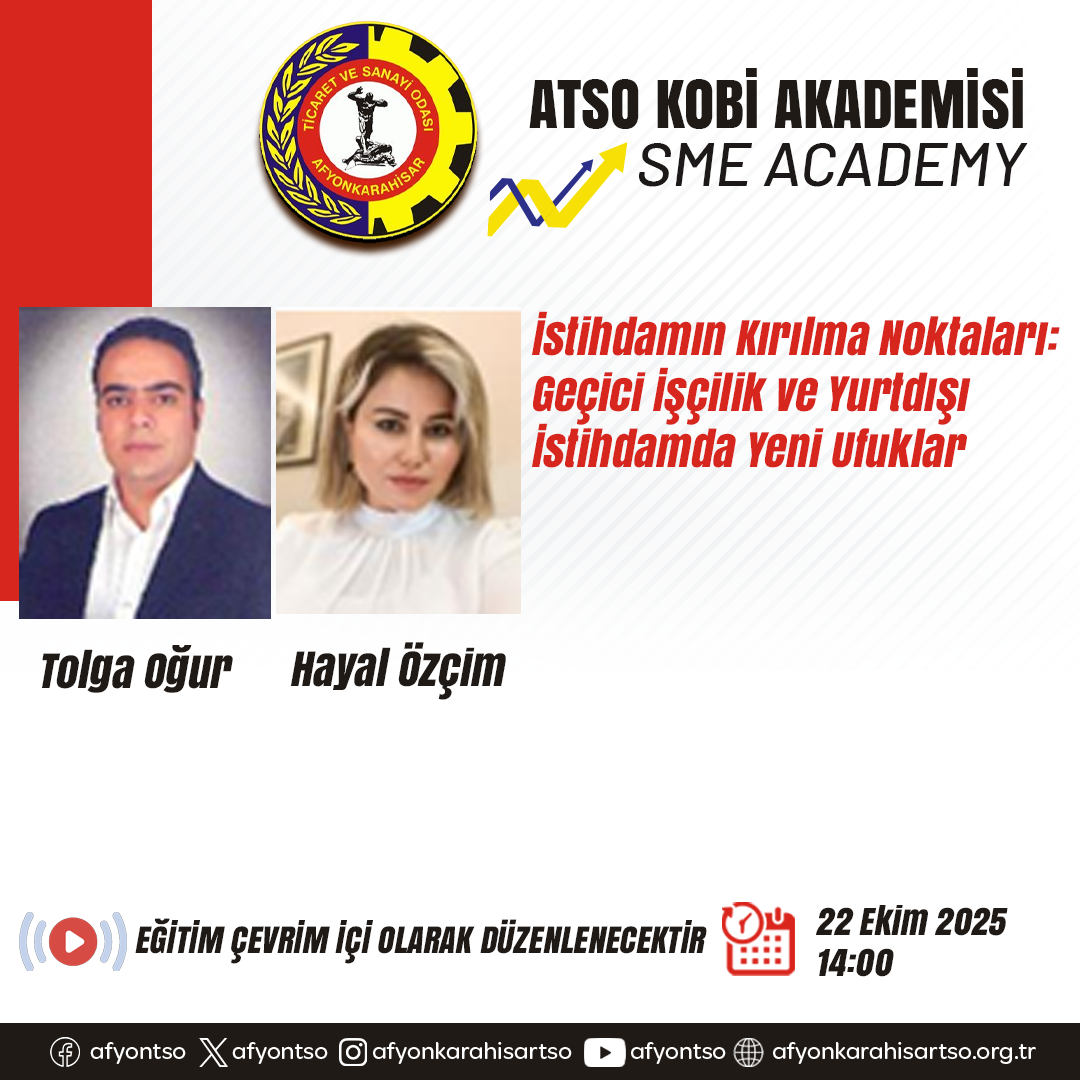 Afyonkarahisar Ticaret ve Sanayi Odası (ATSO) bünyesinde faaliyet gösteren ATSO