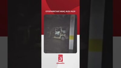 Tekirdağ’ın Çerkezköy ilçesinde bir apartmanın otoparkında park halindeki araç, benzin