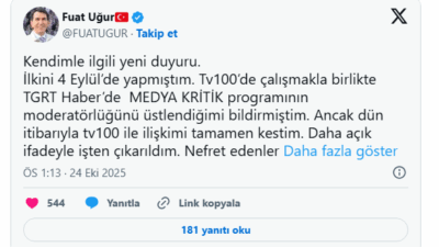 Gazeteci Fuat Uğur ve sunucu Cansu Canan Özgen ile yollar