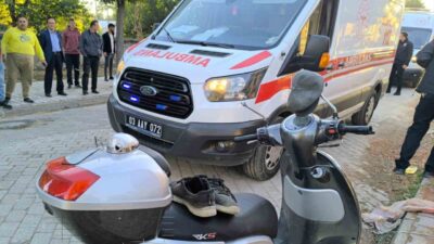Afyonkarahisar’da kontrolden çıkarak yol kenarında kaldırıma çarpıp ardından yere düşen
