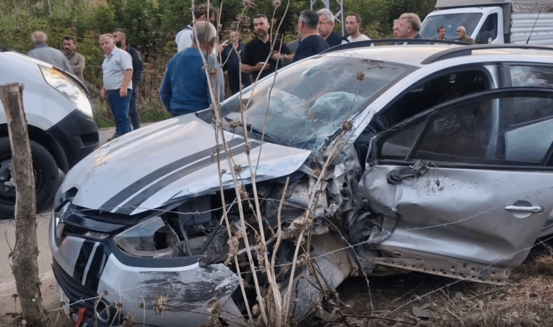 Tokat’ın Erbaa ilçesinde meydana gelen trafik kazasında bir otomobil ile
