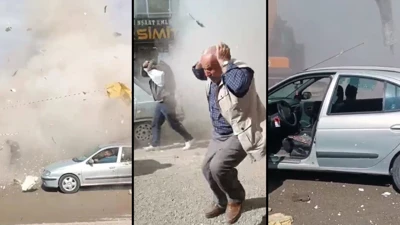 Kahramanmaraş’ın Elbistan ilçesinde rezerv alan çalışmaları kapsamında gerçekleştirilen bina yıkımı